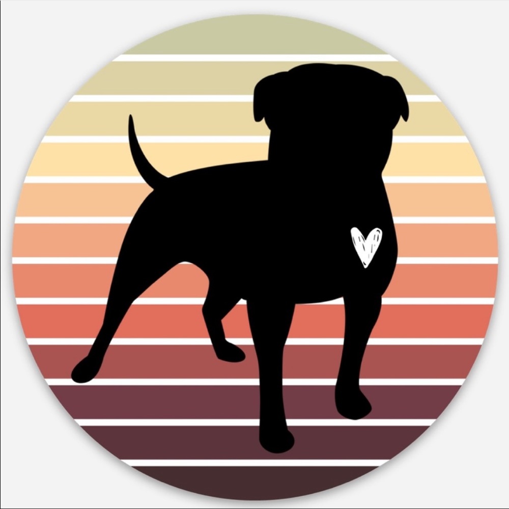 VINYL STICKER Pitbull Sunset Love